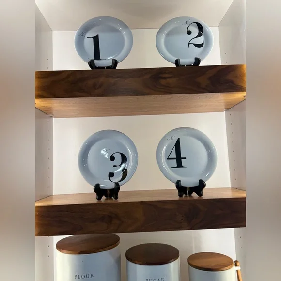 NWT Target Home Black and White Number Appetizer Plates - Picture 3 of 5